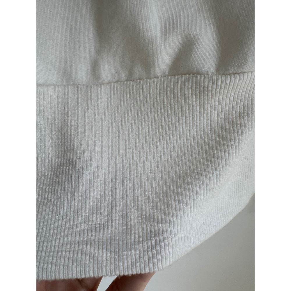 Athleta Coaster Luxe V-Neck Wrap Sweatshirt Cream White Thumbhole Small S - Picture 12 of 16